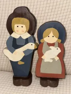 カントリー　アンファン　男の子と女の子の置き物