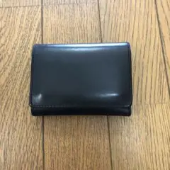 無印良品 イタリア産 ヌメ革 三つ折り財布 ブラック