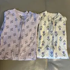 H &M 花柄長袖ロンパース　２枚セット　80cm