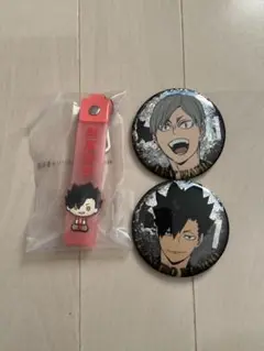 黒尾鉄朗 灰羽リエーフ 缶バッジ＆ストラップ