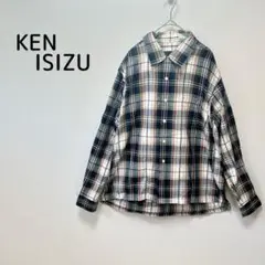 KEN ISHIZU チェックシャツ メンズ L 長袖 綿100% カジュアル