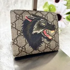 GUCCI グッチ コインケース ウルフ 狼 GGスプリーム ミケーレ期 極美品✨GUCCI グッチ コインケース ウルフ 狼 GGスプリーム