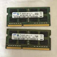 Samsung 4GB DDR3 メモリ　2枚セット　動作確認済み