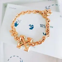 【新品未使用】Off‐White◆アローブレスレット オフホワイト ロゴ