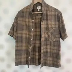 H&M チェック柄 半袖シャツ US S