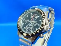 ひ*ん様 【美品・バンド新品】SEIKO クロノグラフ 100m防水
