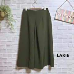 LAKIE フレアロングスカート 無地 ゆったり ウエストゴム 大人可愛い L