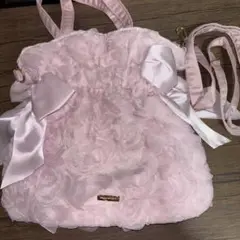 Maison de FLEUR チュールローズ 2Way ピンク　トートバッグ