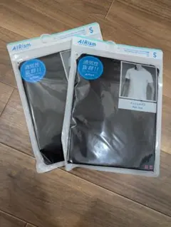 AIRism メンズTシャツ Sサイズ ブラック 2枚セット