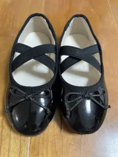 プティマイン15cm バレエシューズ フォーマルシューズ ブラック