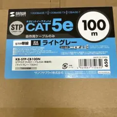 サンワサプライ STP CAT5e LANケーブル 100m ライトグレー