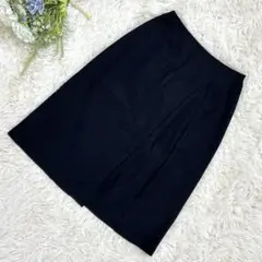 ミッシェルクラン ブラック ラップ風タイトスカート 膝丈 裏地 伸縮性 Sサイズ