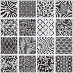 透かし彫り 幾何学 15 x 15cm 製図用 16枚セット 絵画 アート 塗装