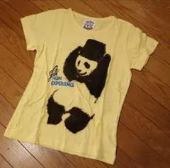 匿名配送料込■新品レモンイエロー×パンダTシャツ 綿コットン100