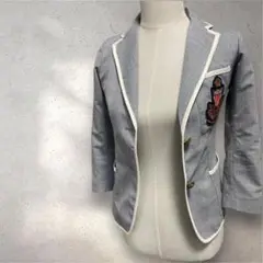 ポロラルフローレン　テーラードジャケット 刺繍パッチ XS チェック柄　美品