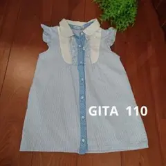 美品♥️【GITA COLLECTION 】半袖シャツ ストライプ 110