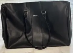 美品！BEAMS \ビームズ　ブラック　フェイクレザー　ボストンバッグ　軽い