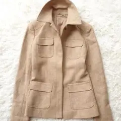 ANAYI アナイ ウール混ステンカラージャケット ベージュ系 S マットな質感