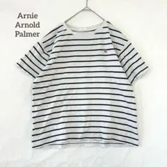 アーニーアーノルドパーマー ボーダー コットンTシャツ 半袖 モノクロ