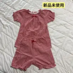 赤と白のチェック柄 ベビーパジャマ 95cm