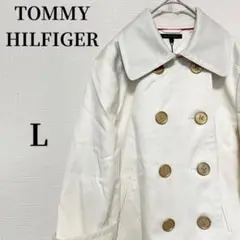★新品★トミーヒルフィガー ショート丈 トレンチコート【L】ホワイト
