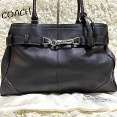 美品☆ COACH トートバッグ キャリーオール 黒 タッセル F08A71