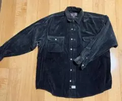 Quality Clothing ブラック　コーデュロイシャツ　M