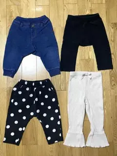 80サイズ 女の子 ボトムス 4点セット まとめ売り 中古品