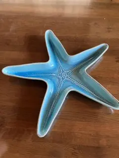 海　ヒトデ型　青い陶器皿