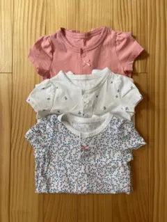 ベビー　半袖短丈ロンパース　60〜70サイズ　3枚セット