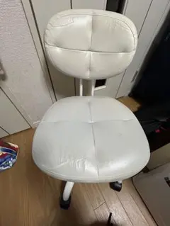 ⚠️直接お渡し⚠️ ホワイト回転椅子 合成皮革