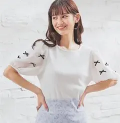 トップス　袖リボンMsize