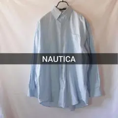 NAUTICA 水色 長袖シャツ ボタンダウンシャツ ブルー