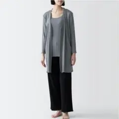 無印良品　なめらかリブロングカーディガン　新品　タグ付き　コットン　M