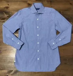 【新品】ストラスブルゴ別注バルバBARBAブルーギンガムチェックシャツ39M