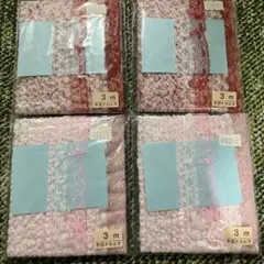 レース　赤、ピンク　4本