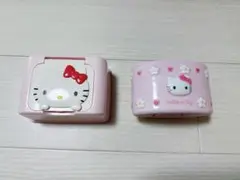 ハローキティ 歯ブラシ立て メイク落としケース 収納ボックス ピンク