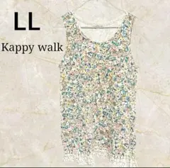 Kappywalk花柄ノースリーブトップス 【LL】 カジュアル