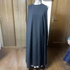 ブラック ノースリーブ ロングマキシワンピース