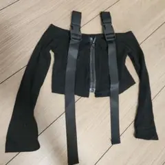 ブラック オフショルダー 長袖カットソー 110