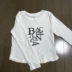 BARCELONA グラフィックTシャツ 長袖 ホワイト