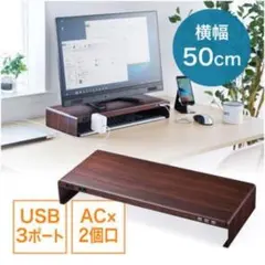 電源タップ+USBポート付き机上ラック 100-MR113M