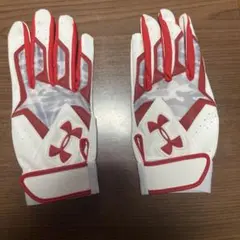 Under Armour バッティング用手袋 ホワイト/レッド