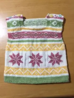 ニットベスト  ベビー用　ハンドメイド　90センチ