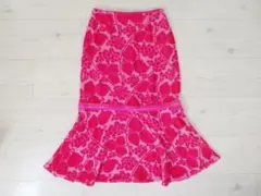 S12 CHANEL 花柄 ココマークプレート デザイン ロングスカート 38