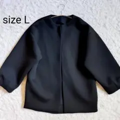 [美品]ボンディング　ブルゾン　ジャケット　フロントフック　ブラック　L