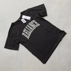 アダストリア Tシャツ ブラック ロゴ コットン100% 半袖 クルーネック S