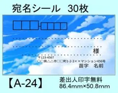 宛名シール30枚【A-24】メッセージ/ラベル/差出人/シール/ハンドメイド