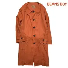 BEAMS BOY ビームスボーイ 麻 リネン ロングコート 動物ボタン
