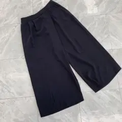 ガウチョパンツ ブラック ワイド ストレッチ ハイウエスト Mサイズ シンプル